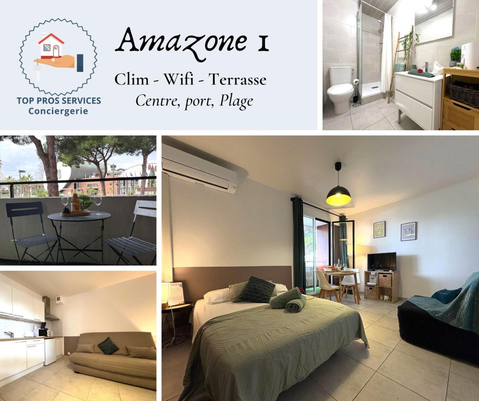 L'Amazone Studio Plein Centre Plages A 2Min Clim Wifi Sur Le Port - Top Prosconciergerie- ラ・グランド・モット エクステリア 写真